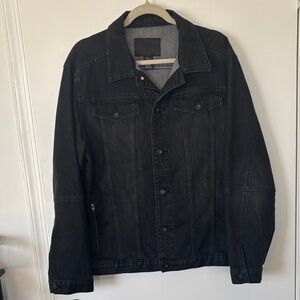 Ambig Men's XL Black Denim Button Up Jacket